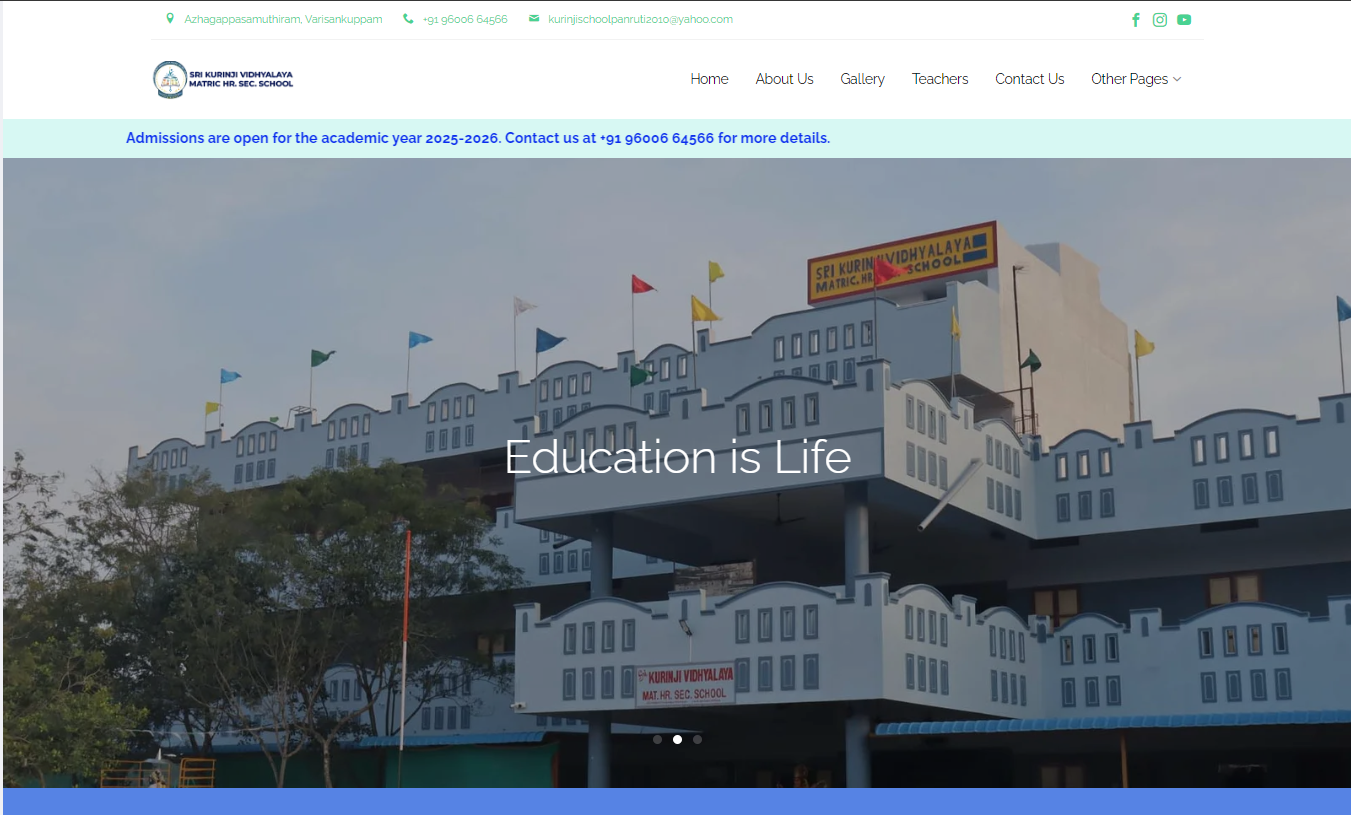 Kurinji School Website